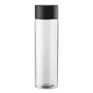 Bottiglia Cilinder 50cl Trasparente con Tappo Nero per Ristoranti e Hotel – Elegante Contenitore per Bevande