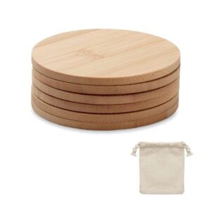set 6 sottobicchieri in bamboo personalizzati